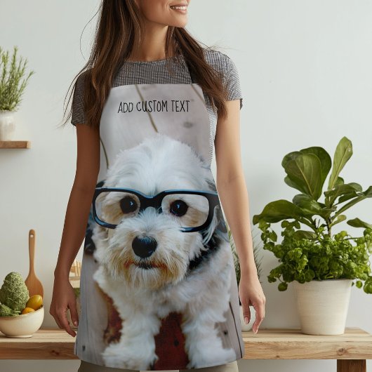 オプションの文字で撮影した1枚のフルカバレッジ写真 エプロン