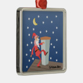 オプションの「文字を追加」おもしろい Santa on Roof メタルオーナメント (右)