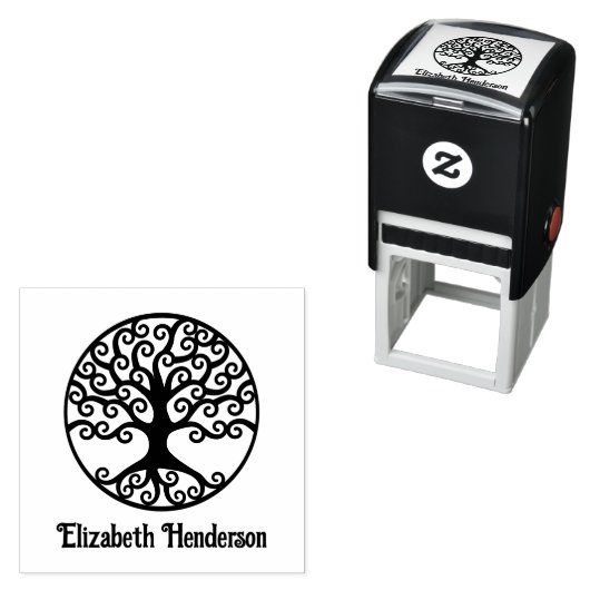 オプション名を使用した人生の巻き縮れ木 セルフインキングスタンプ (インサイチュ)