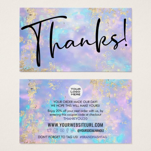 オプション金ゴールド顧客割引クーポンコードの挿入 (正面&裏面)