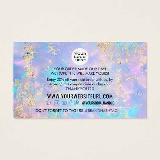 オプション金ゴールド顧客割引クーポンコードの挿入 (裏面)