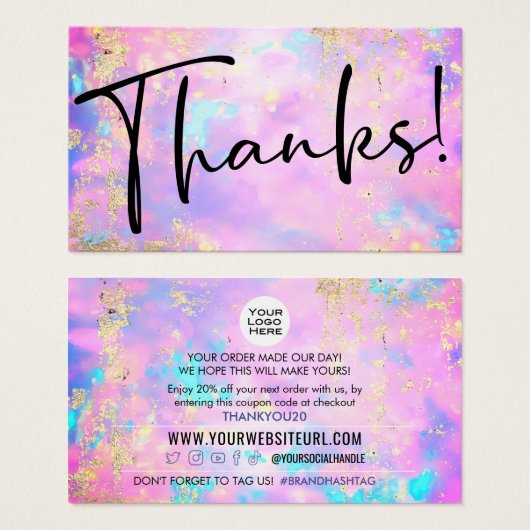 オプション金ゴールド顧客割引クーポンコードの挿入 (正面&裏面)