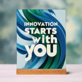 オプション2でイノベーションを開始 アクリルサイン (ニュートラル)