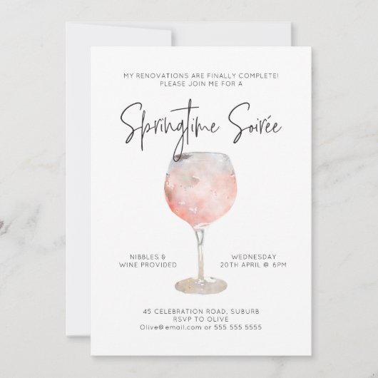 オプション3: Springtime Soiree招待状 招待状 (正面)