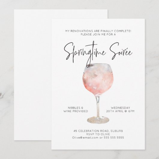 オプション3: Springtime Soiree招待状 招待状 (正面/裏面)