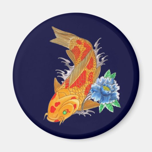 オプス可日本の変コイ魚 マグネット (正面)