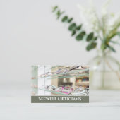 オプティクス&オプトマイトリストビジネスカード。 名刺 (スタンド正面)