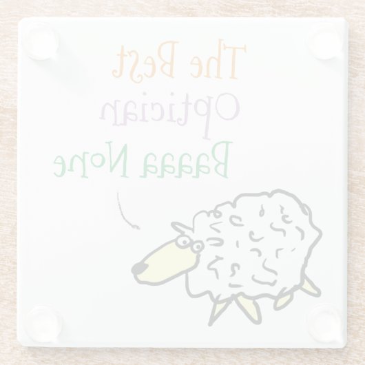 オプティシアンガラスコスター用の羊デザイン ガラスコースター (裏面)