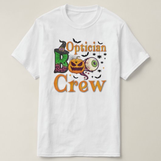 オプティシアンブクルー幽霊おもしろいオプティシアンハロウィーン Tシャツ (デザイン正面)