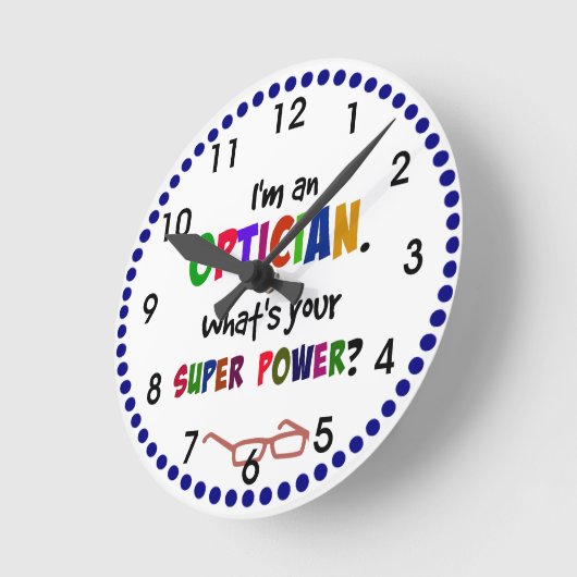 オプティシアン·ユーモア、カラフルデザイン ラウンド壁時計 (傾斜)