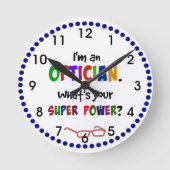 オプティシアン·ユーモア、カラフルデザイン ラウンド壁時計 (正面)