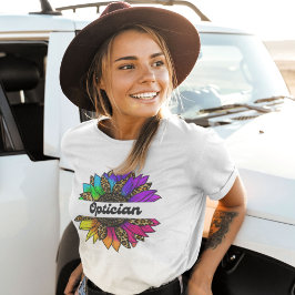 オプティシャン専門家虹ひまわり Tシャツ
