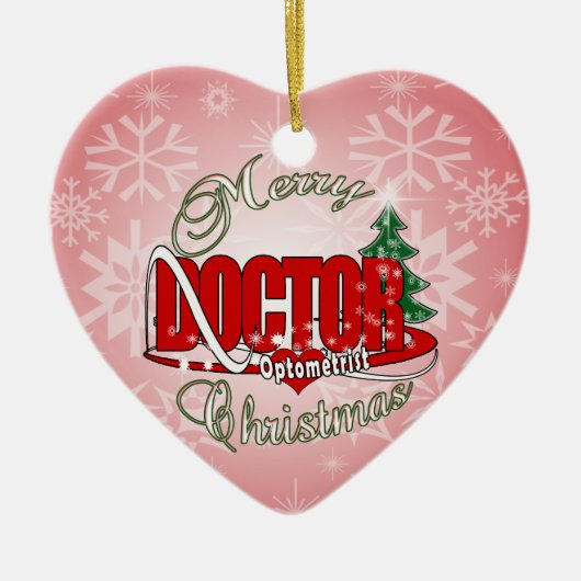 オプトメトリストのドクターメリークリスマス セラミックオーナメント (正面)
