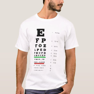 オプトメトリストの眼おもしろい球検査スネレン図 Tシャツ