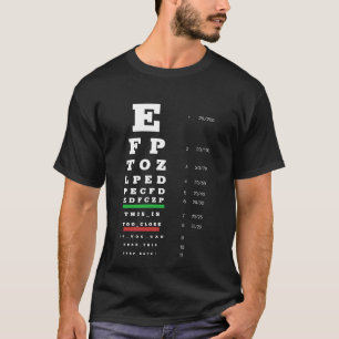 オプトメトリストの眼おもしろい球検査スネレン図 Tシャツ