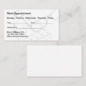 オプトメトリストアイドクターアポイントメント名刺 予約カード (正面/裏面)