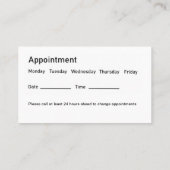 オプトメトリストアイドクターアポイントメント  名刺 (裏面)