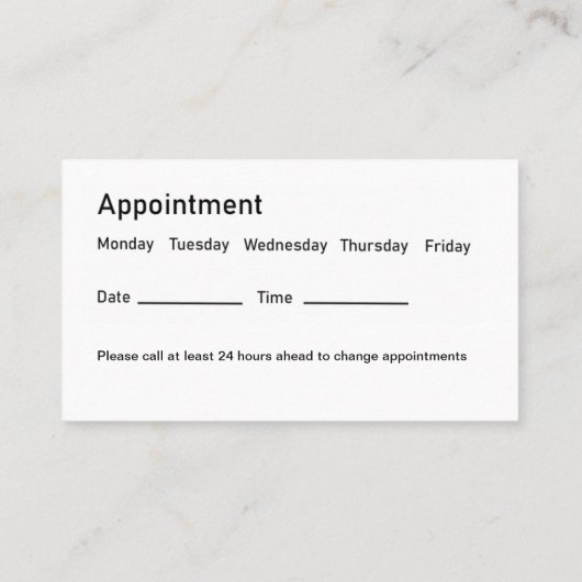 オプトメトリストアイドクターアポイントメント  名刺 (裏面)