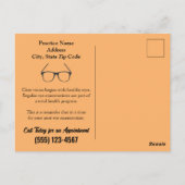 オプトメトリストアポイントメントのアラーム ポストカード (裏面)