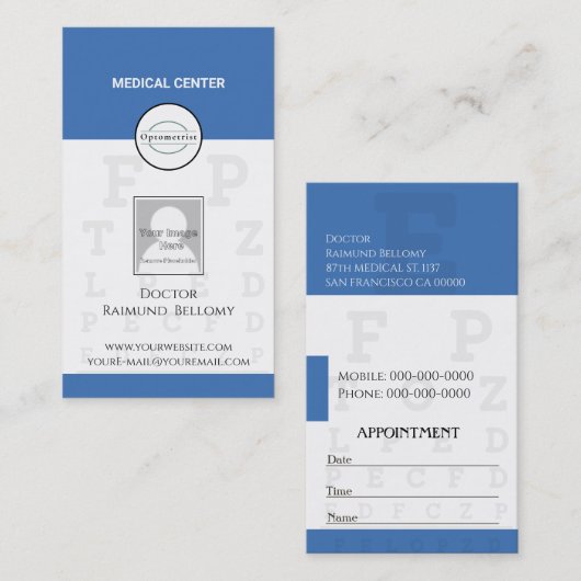 オプトメトリストビジネスカード 名刺 (正面/裏面)