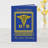 オプトメトリスト誕生日カード カード (黄色い花)