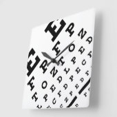 オプトメトリスト·アイチャート·クロック スクエア壁時計 (傾斜)