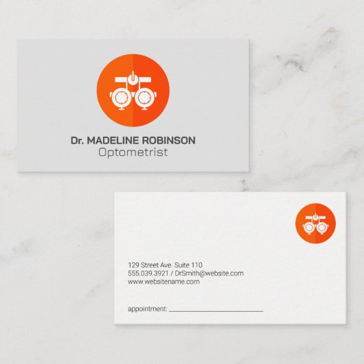 オプトメトリックアイコン | 医師 予約カード (正面/裏面)