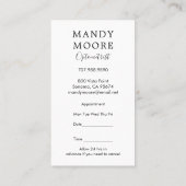 オプトメトリックビジネスおよびアポイントメントリマインダー 名刺 (裏面)