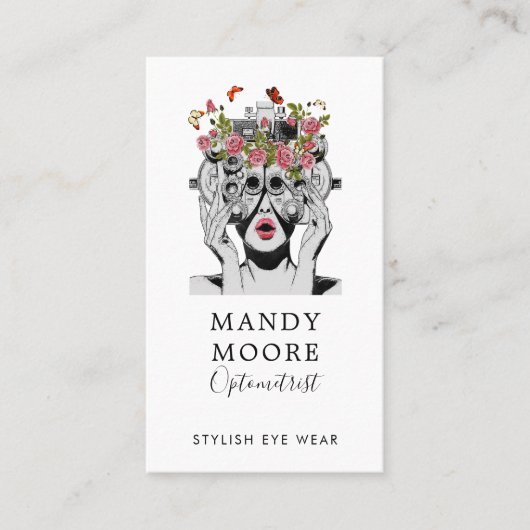 オプトメトリックビジネスおよびアポイントメントリマインダー 名刺 (正面)