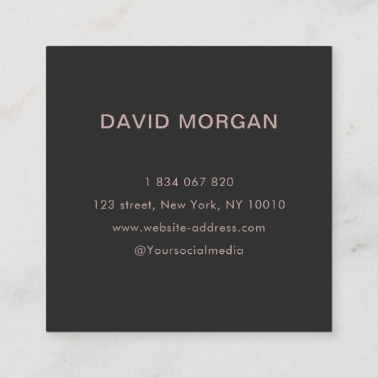 オプトメトロリストアイロゴバラ金ゴールドグリッター スクエア名刺 (裏面)