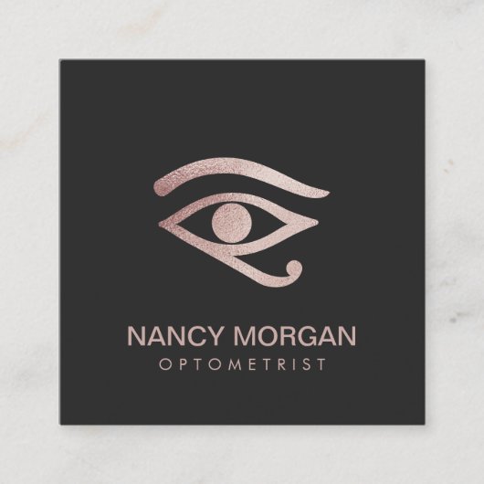 オプトメトロリストアイロゴバラ金ゴールドグリッター スクエア名刺 (正面)