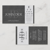 オプトメトロリストグラフダークグレー石板ストーン 名刺 (正面/裏面)