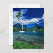 オプノフー湾に停泊するプライベートヨット ポストカード (正面/裏面)