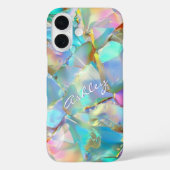 オプラル背景の白いスクリプト名 Case-Mate iPhoneケース (裏面)