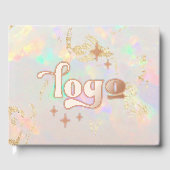 オプラ実在ンドの背景にホイル会社のロゴ ゲストブック (正面)