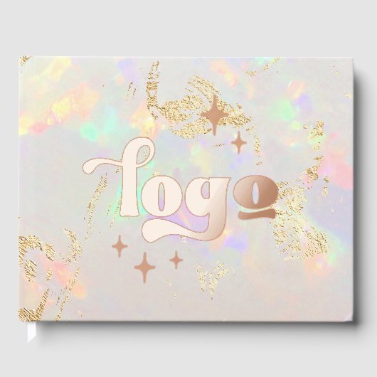 オプラ実在ンドの背景にホイル会社のロゴ ゲストブック (正面)