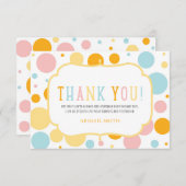 オベビーおもしろい水玉模様ベビーシャワーありがとう 招待状 (正面/裏面)