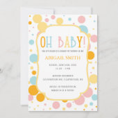 オベビーおもしろい水玉模様ベビーシャワー招待状 招待状 (正面)