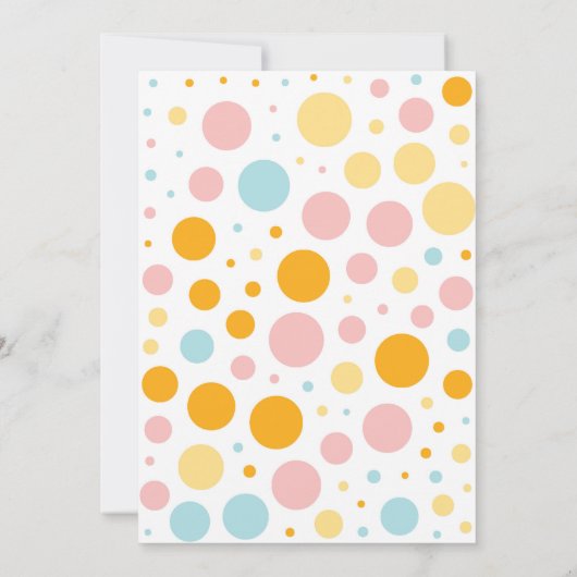 オベビーおもしろい水玉模様ベビーシャワー招待状 招待状 (裏面)