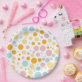 オベビーかわいいおもしろい水玉模様ベビーシャワー ペーパープレート (パーティー)