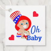 オベビーかわいいアメリカ愛国的な赤ちゃんシャワー フェイバータグ (正面)