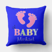 オベビーかわいいカスタム新生児名子供部屋 クッション (裏面)