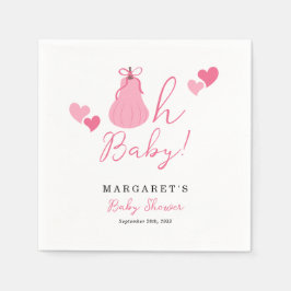 オベビーかわいいピンクカボチャ弓ガール赤ちゃんシャワー スタンダードカクテルナプキン