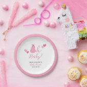 オベビーかわいいピンクカボチャ弓ガール赤ちゃんシャワー ペーパープレート (パーティー)