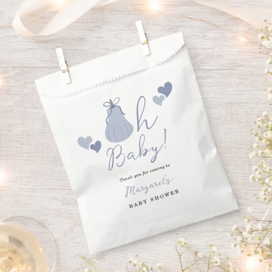 オベビーかわいいブルーパンプキンバウ男の子ベイビーシャワー フェイバーバッグ (クリップ留めされた状態)