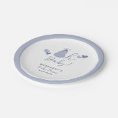 オベビーかわいいブルーパンプキンバウ男の子ベイビーシャワー ペーパープレート (アングル)