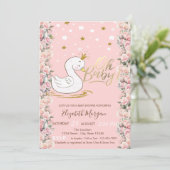 オベビーかわいいベビースワンクラウンバラベビーシャワー 招待状 (スタンド正面)