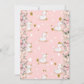 オベビーかわいいベビースワンクラウンバラベビーシャワー 招待状 (裏面)