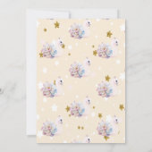 オベビーかわいいベビースワンフラワーベビーシャワー 招待状 (裏面)