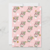 オベビーかわいいベビーピンクフラミンゴスターベビーシャワー 招待状 (裏面)